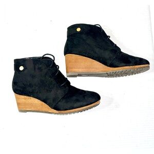 Dr. Scholls Wedge‎ Booties Women’s 8 Black Boots Comfort It Girl Autumn Academia